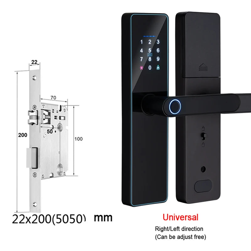 IP65 Waterproof WiFi-Enabled Digital Smart Lock for Front Door Security Smart Keyless Entry Door Lock with Handle