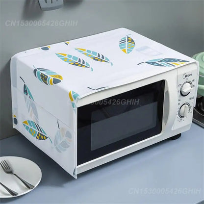 1~4PCS Microwave Oven Dust Cover Waterproof Slow Furniture Aging Nordic Wind Home Decoration Printing Microwave Oven Dust Covers