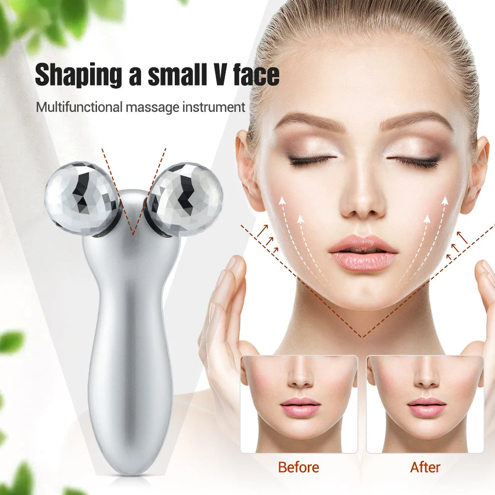 EMS Pulse Neck Face Massager Roller 4D Facial Lifting Machine