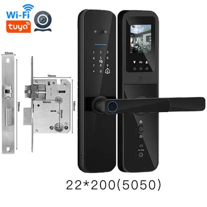 PHIPULO Tuya Wifi Digital Electronic Smart Door Lock With Biometric Camera Fingerprint Keyless Entry Hotel Apartment Locks