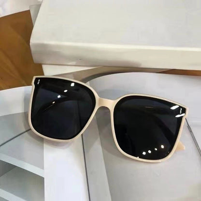 Fashion Korean Personality Ins Trend Black Square Frame UV400 Sunglasses for Unisex Street Sunglass