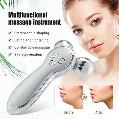 EMS Pulse Neck Face Massager Roller 4D Facial Lifting Machine