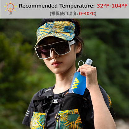 TPU Soft Flask Collapsible Water Bottle Running Folding Gel Water Reservoir Handheld for Hydration Pack Hiking Cycling Climbing Jogging Marathon Trail Race (500Ml - 1 Pack)