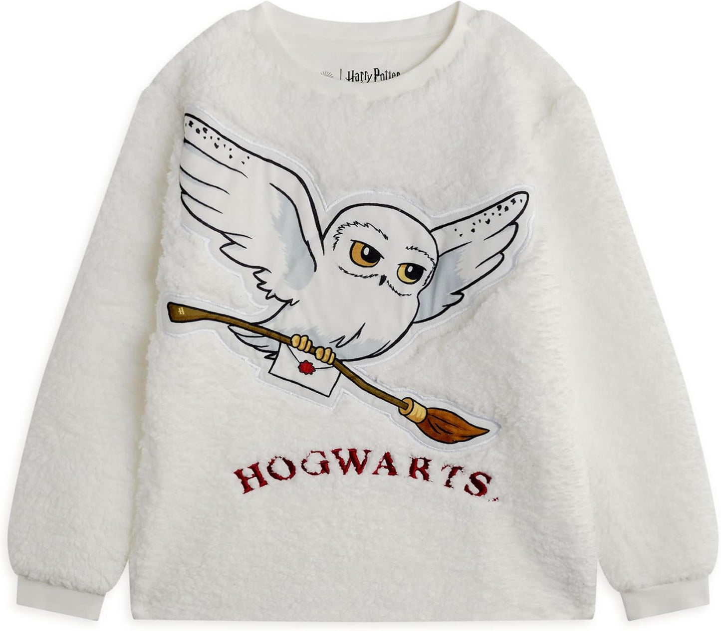 Kids Pyjama Set | Hogwarts Hedwig Long Sleeve Fleece Top & All over Print Loungewear Bottoms | Complete Matching Sleepwear Bundle | Movie Magic Merchandise Apparel Gift