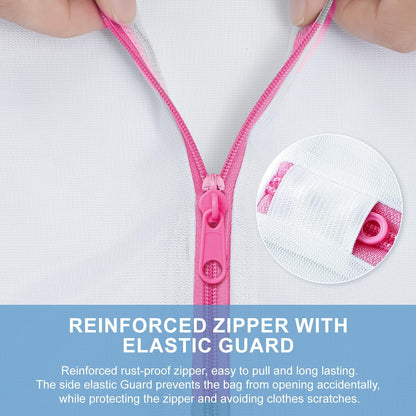 Mesh Laundry Bags, Washing Machine Wash Bags, Reusable and Durable Mesh Wash Bags for Delicate Blouse, Hosiery, Underwear, Bra, Lingerie and Baby Clothes, Great for Travel Storage Organization